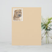 Shar Pei-schildering - Cute Original Dog Art (Staand voorkant)