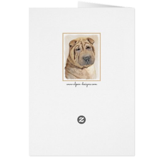 Shar Pei-schildering - Cute Original Dog Art (Achterkant)