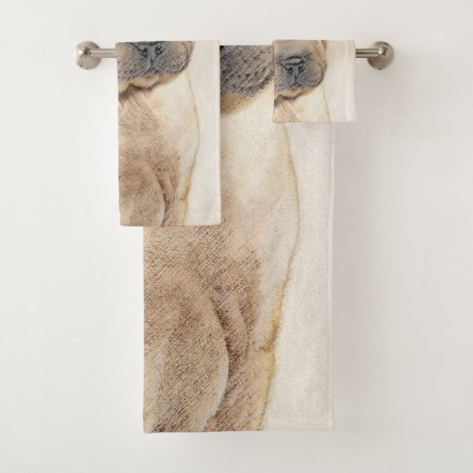 Shar Pei-schildering - Cute Original Dog Art Bad Handdoek (Insitu)