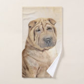 Shar Pei-schildering - Cute Original Dog Art Bad Handdoek (Handdoek)