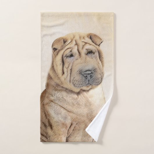 Shar Pei-schildering - Cute Original Dog Art Bad Handdoek (Handdoek)