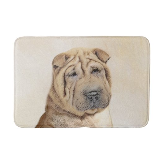 Shar Pei-schildering - Cute Original Dog Art Badmat (Voorkant)