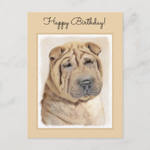 Shar Pei-schildering - Cute Original Dog Art Briefkaart