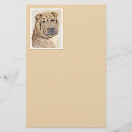 Shar Pei-schildering - Cute Original Dog Art Briefpapier (Voorkant)