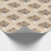 Shar Pei-schildering - Cute Original Dog Art Cadeaupapier (Hoek)