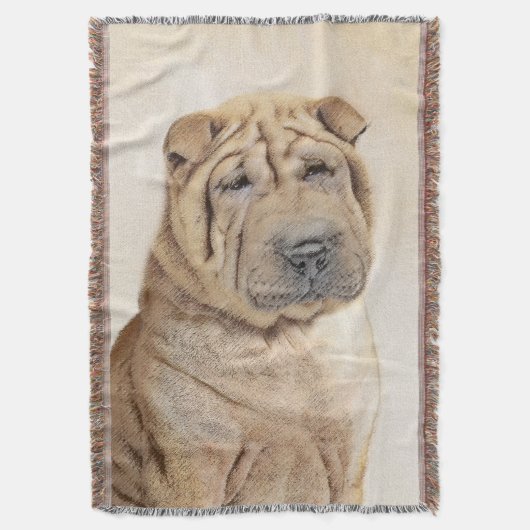 Shar Pei-schildering - Cute Original Dog Art Deken (Voorkant Verticaal)