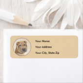 Shar Pei-schildering - Cute Original Dog Art Etiket (Insitu)