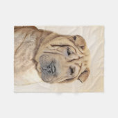 Shar Pei-schildering - Cute Original Dog Art Fleece Deken (Voorkant (Horizontaal))