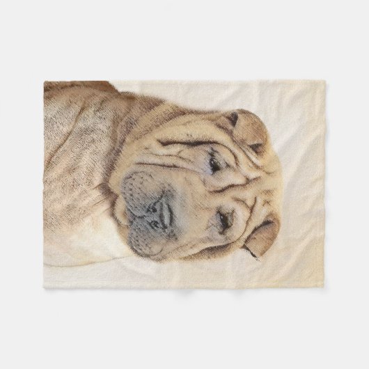 Shar Pei-schildering - Cute Original Dog Art Fleece Deken (Voorkant (Horizontaal))