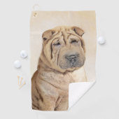 Shar Pei-schildering - Cute Original Dog Art Golfhanddoek (Insitu)