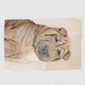 Shar Pei-schildering - Cute Original Dog Art Golfhanddoek (Horizontaal)