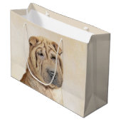 Shar Pei-schildering - Cute Original Dog Art Groot Cadeauzakje (Voorkant Gekanteld)