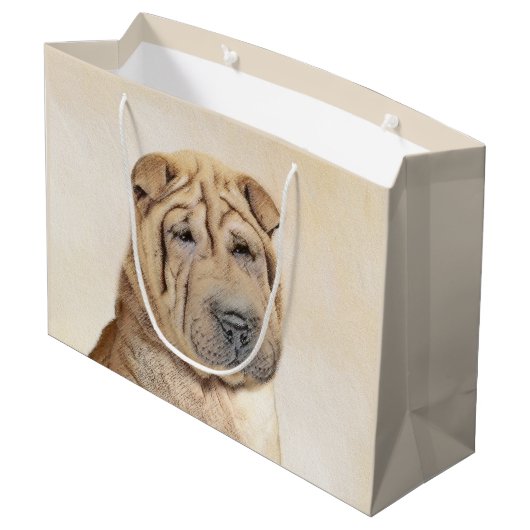 Shar Pei-schildering - Cute Original Dog Art Groot Cadeauzakje (Achterkant Gekanteld)