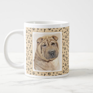 Shar Pei-schildering - Cute Original Dog Art Grote Koffiekop