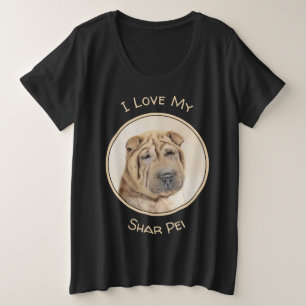 Shar Pei-schildering - Cute Original Dog Art Grote Maat T-shirt