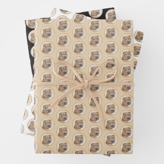 Shar Pei-schildering - Cute Original Dog Art Inpakpapier Vel (In situ)