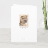 Shar Pei-schildering - Cute Original Dog Art Kaart (Achterkant)