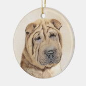 Shar Pei-schildering - Cute Original Dog Art Keramisch Ornament (Links)