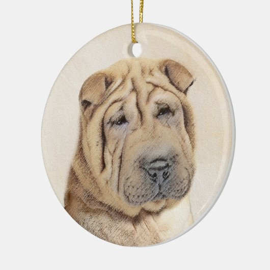 Shar Pei-schildering - Cute Original Dog Art Keramisch Ornament (Links)