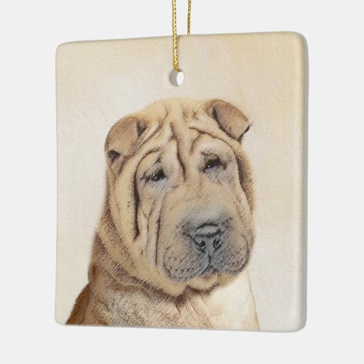 Shar Pei-schildering - Cute Original Dog Art Keramisch Ornament (Links)