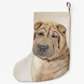 Shar Pei-schildering - Cute Original Dog Art Kleine Kerstsok (Achterkant)