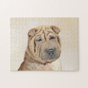 Shar Pei-schildering - Cute Original Dog Art Legpuzzel