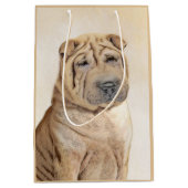 Shar Pei-schildering - Cute Original Dog Art Medium Cadeauzakje (Voorkant)
