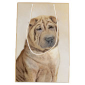 Shar Pei-schildering - Cute Original Dog Art Medium Cadeauzakje (Achterkant)