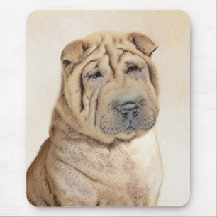 Shar Pei-schildering - Cute Original Dog Art Muismat