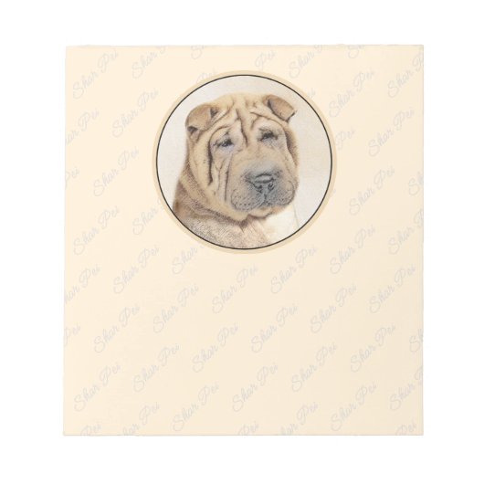 Shar Pei-schildering - Cute Original Dog Art Notitieblok (Voorkant)