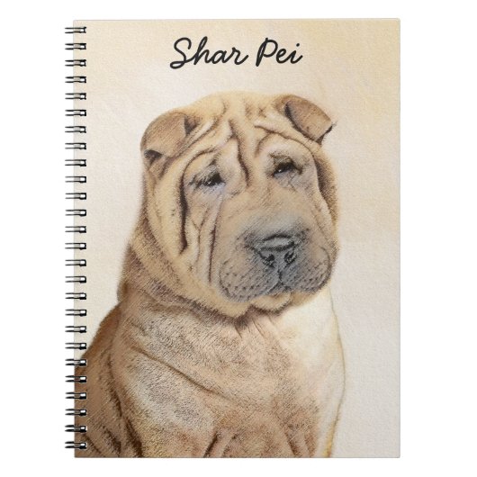 Shar Pei-schildering - Cute Original Dog Art Notitieboek (Voorkant)