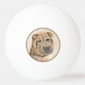 Shar Pei-schildering - Cute Original Dog Art Pingpongbal (Achterkant)