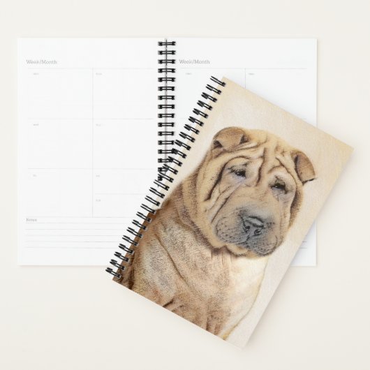 Shar Pei-schildering - Cute Original Dog Art Planner (Display)