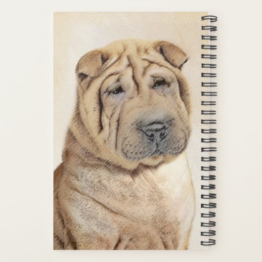 Shar Pei-schildering - Cute Original Dog Art Planner (Achterkant)