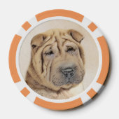 Shar Pei-schildering - Cute Original Dog Art Poker Chips (Achterkant)