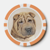 Shar Pei-schildering - Cute Original Dog Art Poker Chips (Voorkant)