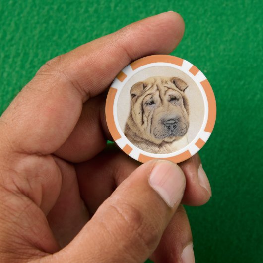 Shar Pei-schildering - Cute Original Dog Art Poker Chips (Hand)