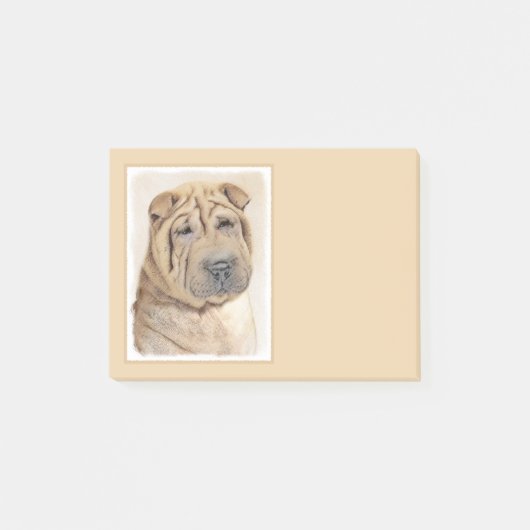 Shar Pei-schildering - Cute Original Dog Art Post-it® Notes (Voorkant)