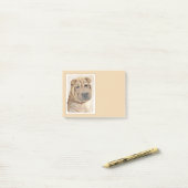 Shar Pei-schildering - Cute Original Dog Art Post-it® Notes (Op bureau)