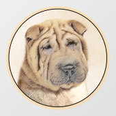 Shar Pei-schildering - Cute Original Dog Art Raamsticker (Vel)