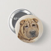 Shar Pei-schildering - Cute Original Dog Art Ronde Button 5,7 Cm (Voorkant /achterkant)