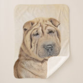 Shar Pei-schildering - Cute Original Dog Art Sherpa Deken (Voorkant)