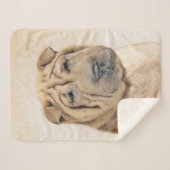 Shar Pei-schildering - Cute Original Dog Art Sherpa Deken (Voorkant (horizontaal))