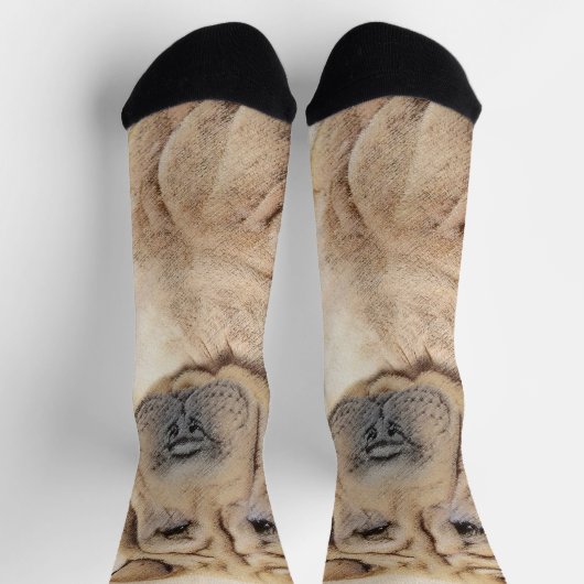 Shar Pei-schildering - Cute Original Dog Art Sokken (Top)