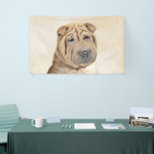 Shar Pei-schildering - Cute Original Dog Art Spandoek (Beurs)