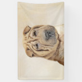 Shar Pei-schildering - Cute Original Dog Art Spandoek (Verticaal)