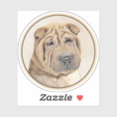 Shar Pei-schildering - Cute Original Dog Art Sticker (Vel)