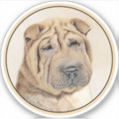 Shar Pei-schildering - Cute Original Dog Art Sticker (Voorkant)