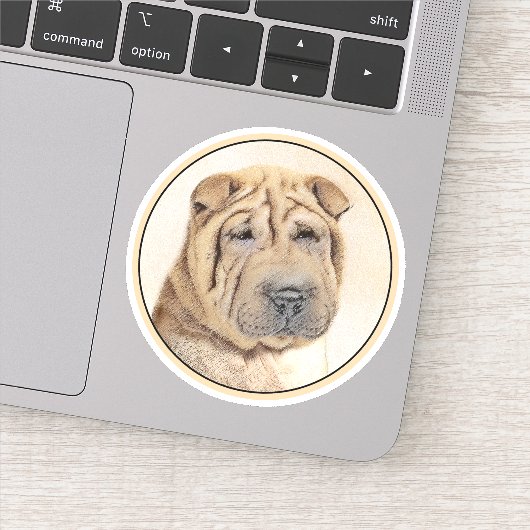 Shar Pei-schildering - Cute Original Dog Art Sticker (Detail)