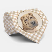 Shar Pei-schildering - Cute Original Dog Art Stropdas (Opgerold)